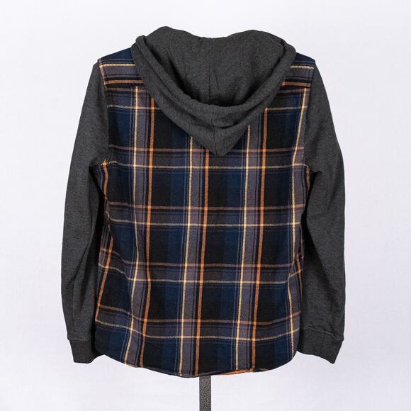 Hooded Shacket Lightweight Jacket Plaid Skater Streetwear Pinkman SZ MEDIUM Y2K - Picture 4 of 6